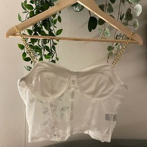 Size small, white mesh top